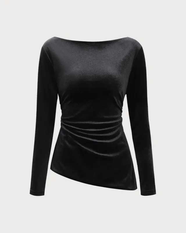 Black Velvet Boat Neck Lace Tee made by rihoas