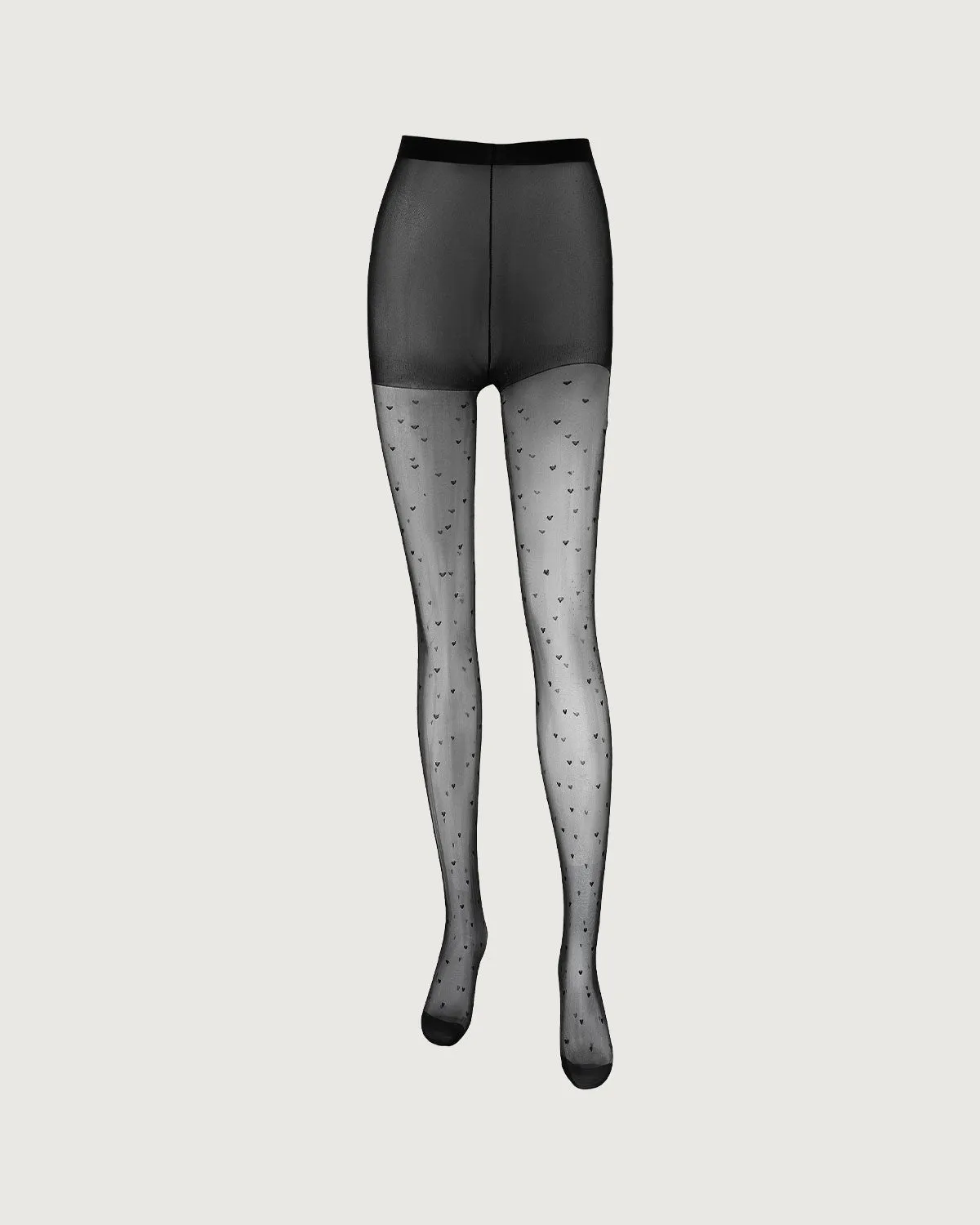 Black Heart Mesh Stockings sold by rihoas