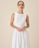 White Round Neck Pocket Maxi Dress sold by rihoas