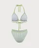 Green Plaid Halter Bikini Set sold by rihoas