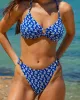 Blue Floral Hoop Bikini Set sold by rihoas