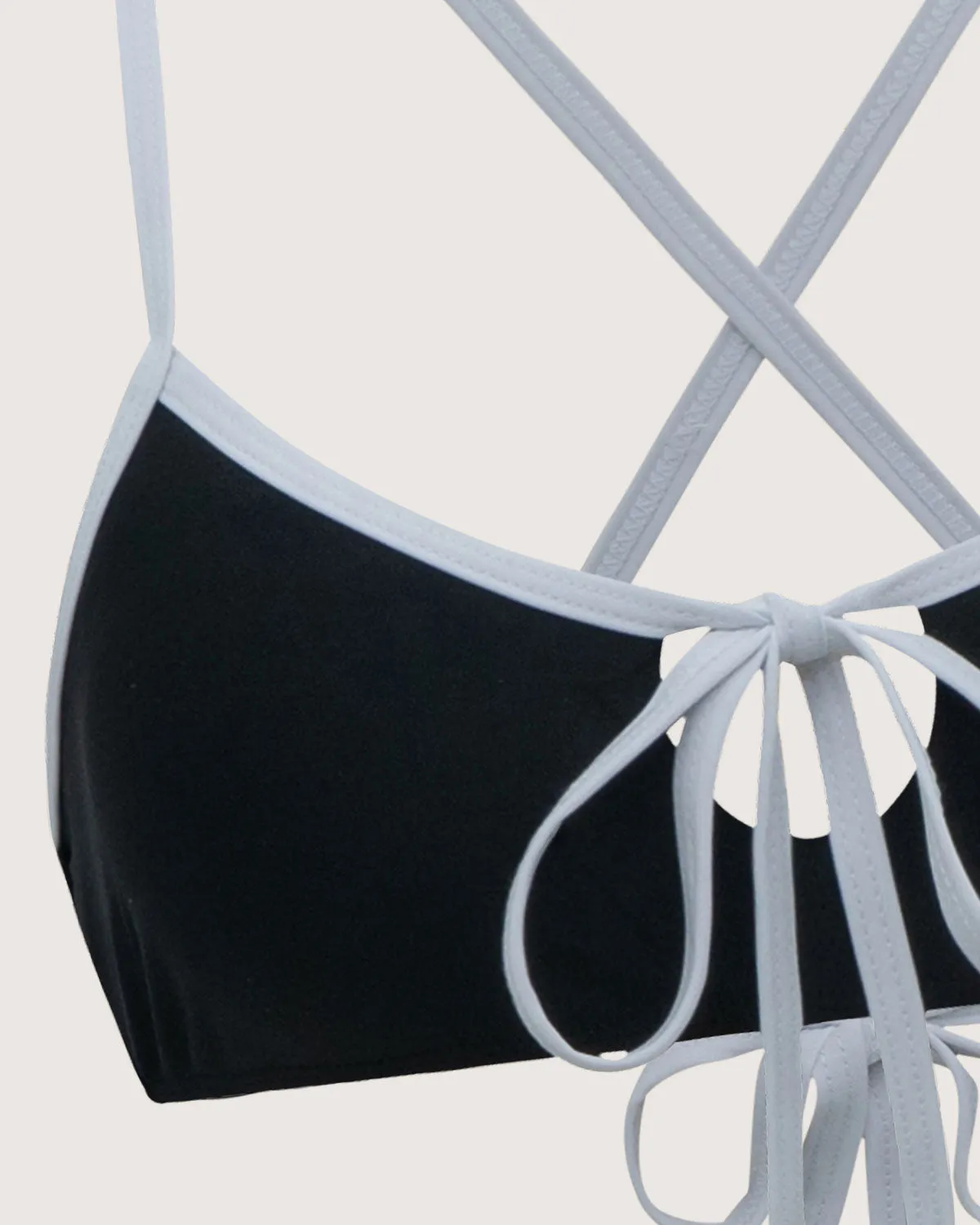 Black Contrasting Tie Front Bikini Set sold by rihoas product image thumbnail 4