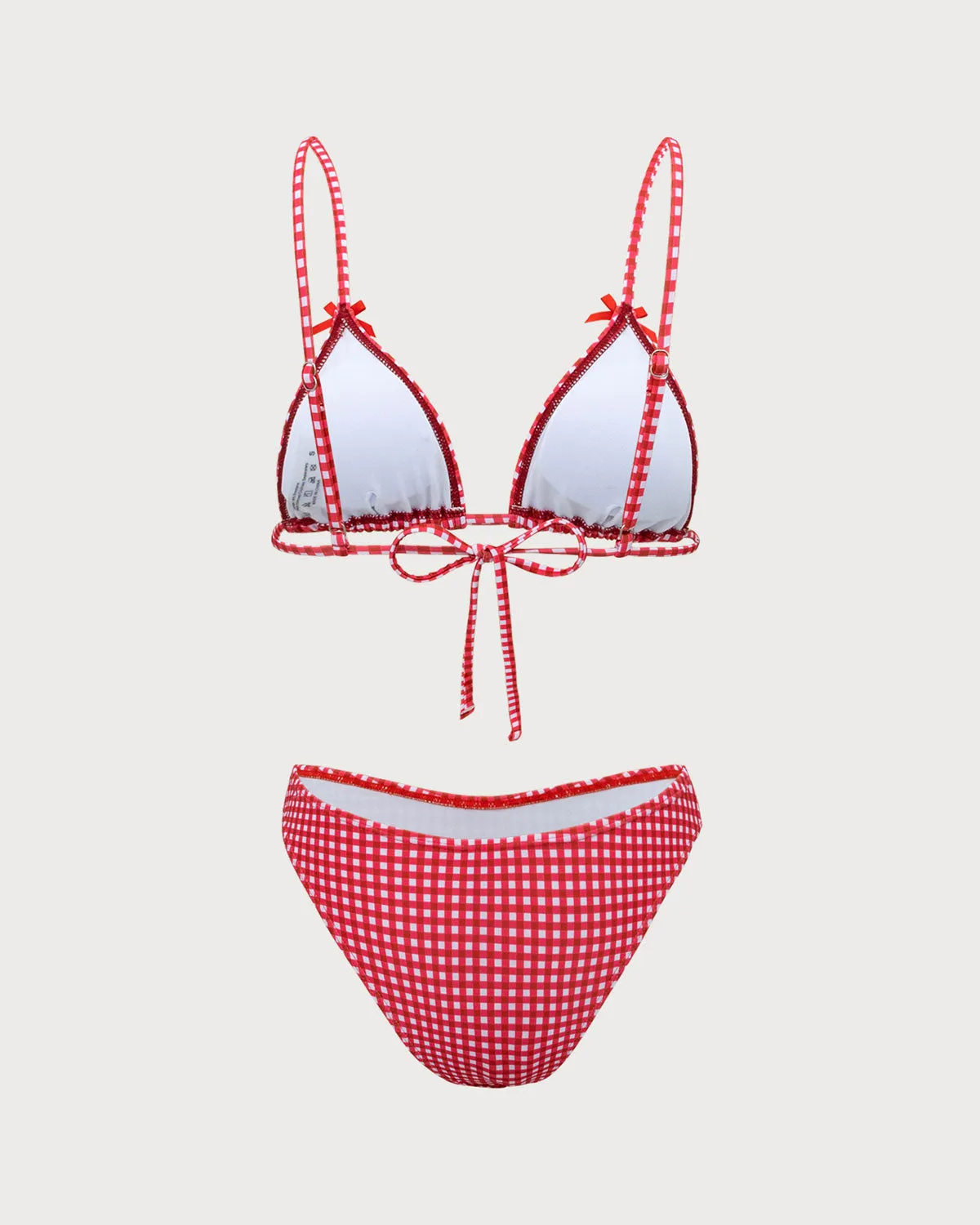 Red Plaid Bowknot Bikini Set sold by rihoas product image thumbnail 2