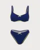 Blue Contrasting Underwire Bikini Set sold by rihoas