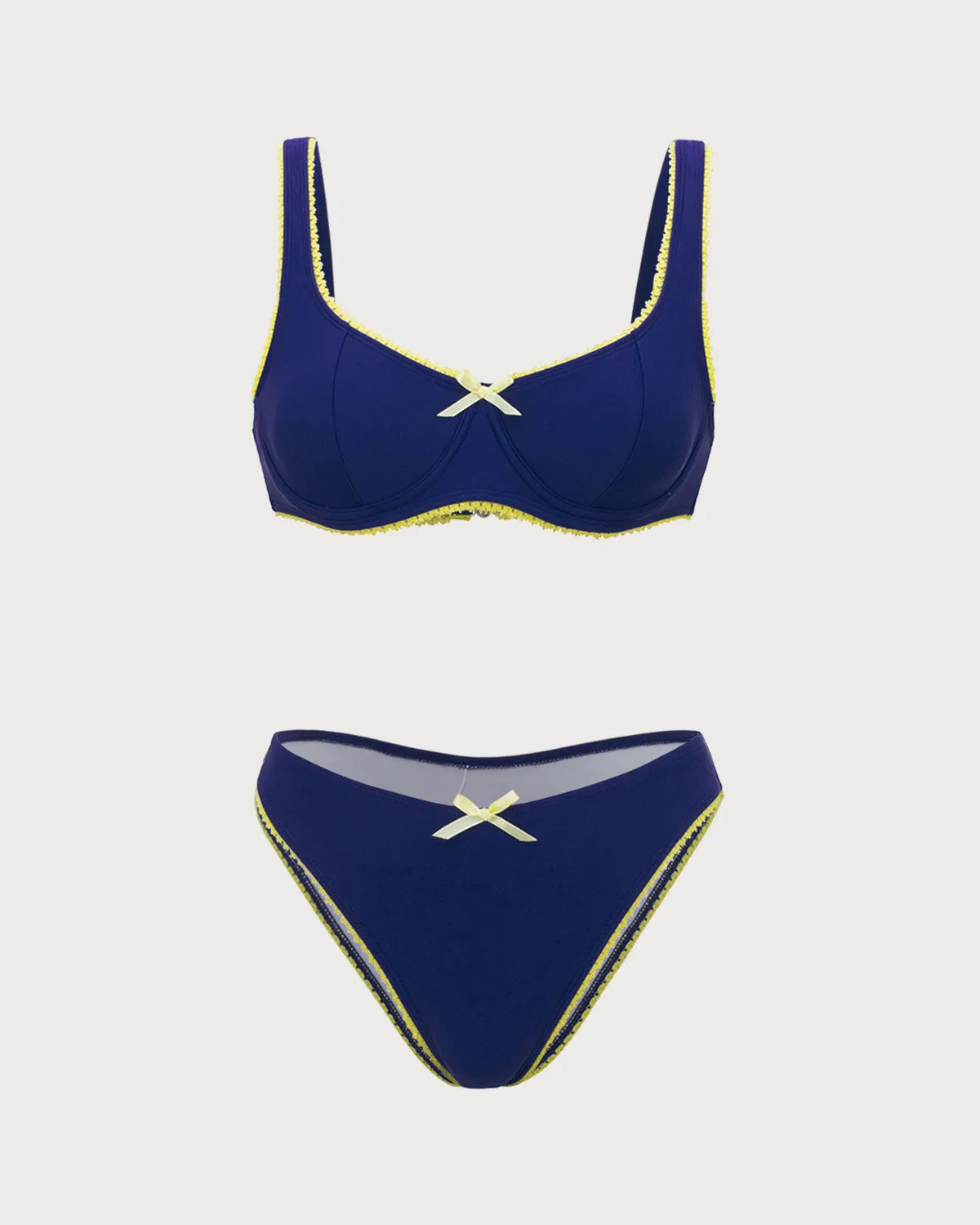 Blue Contrasting Underwire Bikini Set sold by rihoas product image thumbnail 2