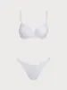 White Jacquard Underwire Bikini Set sold by rihoas