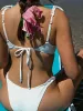 White Jacquard Underwire Bikini Set sold by rihoas