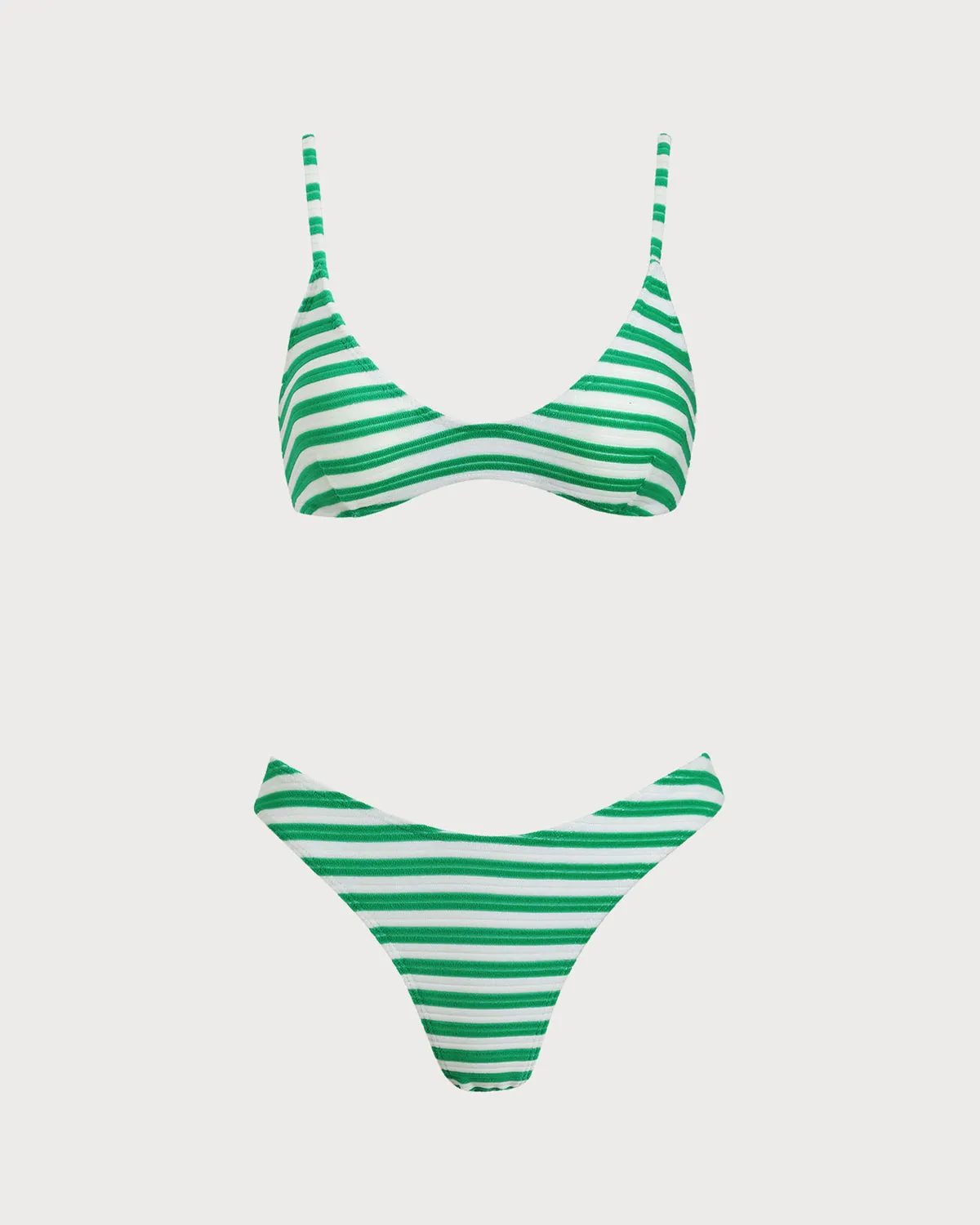 Green Striped Bikini Set sold by rihoas product image thumbnail 5