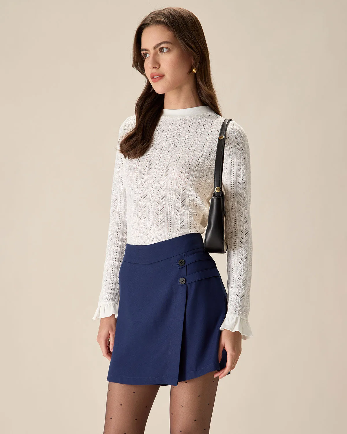 Nay High-waisted Button Skort sold by rihoas product image thumbnail 4