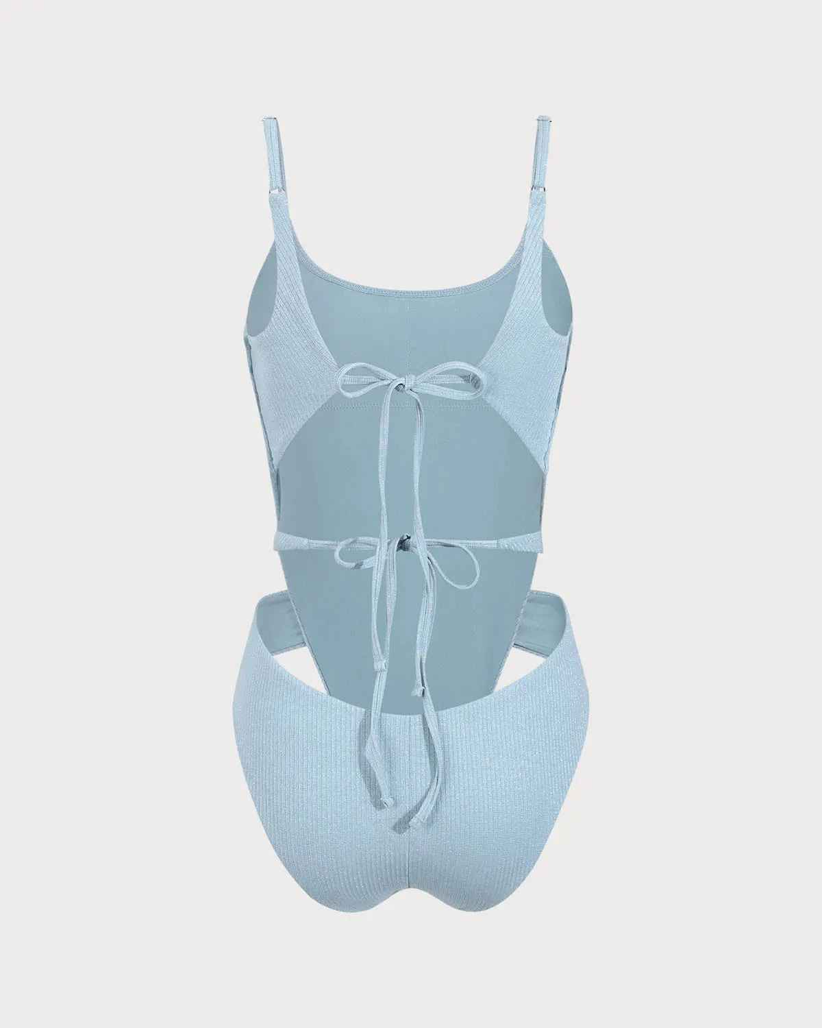 Blue Lace-Up One-Piece Swimsuit sold by rihoas product image thumbnail 5