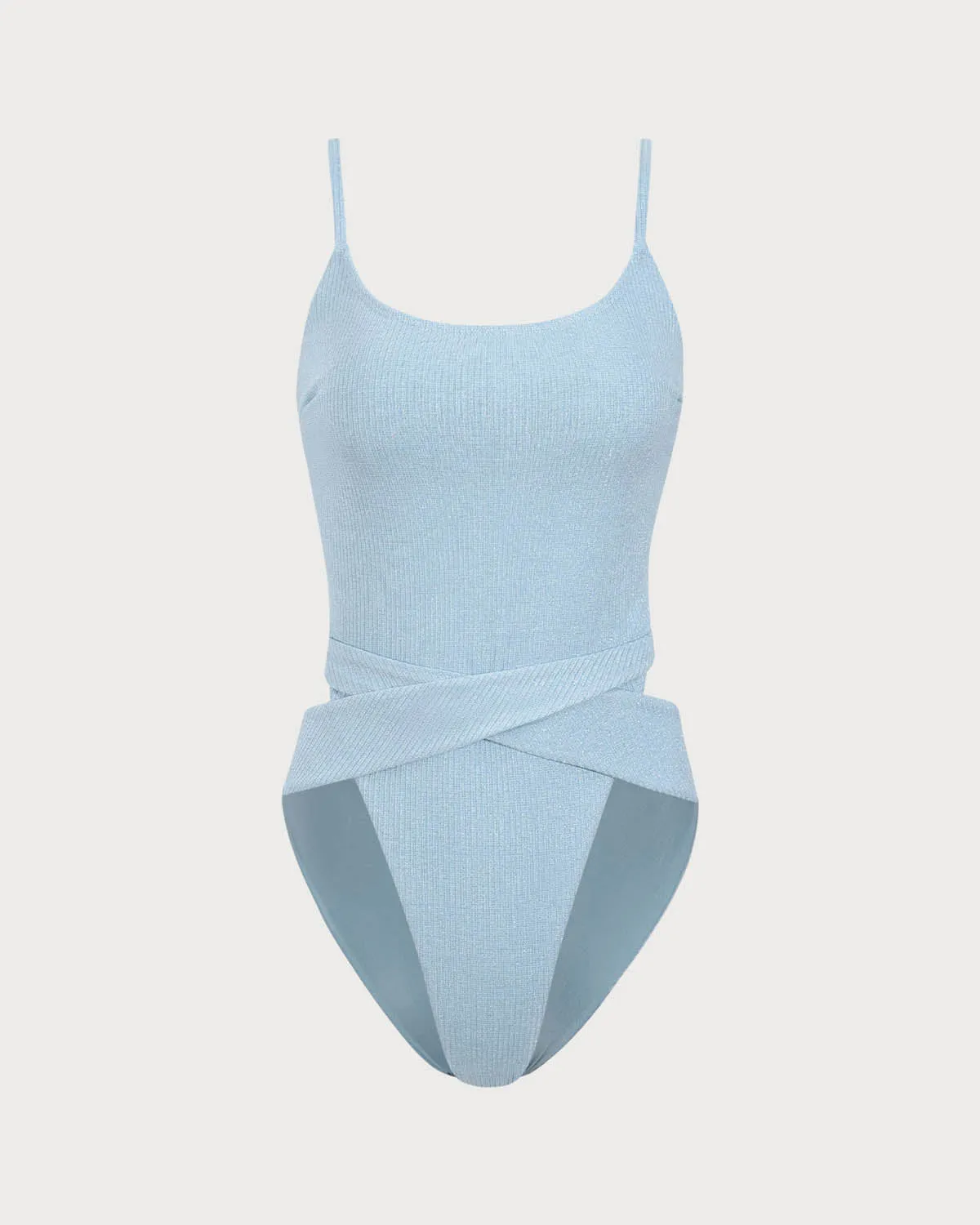 Blue Lace-Up One-Piece Swimsuit sold by rihoas product image thumbnail 4