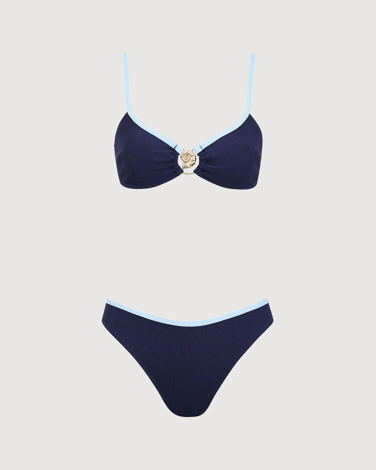 Blue Contrasting Triangle Bikini Set sold by rihoas product image thumbnail 5