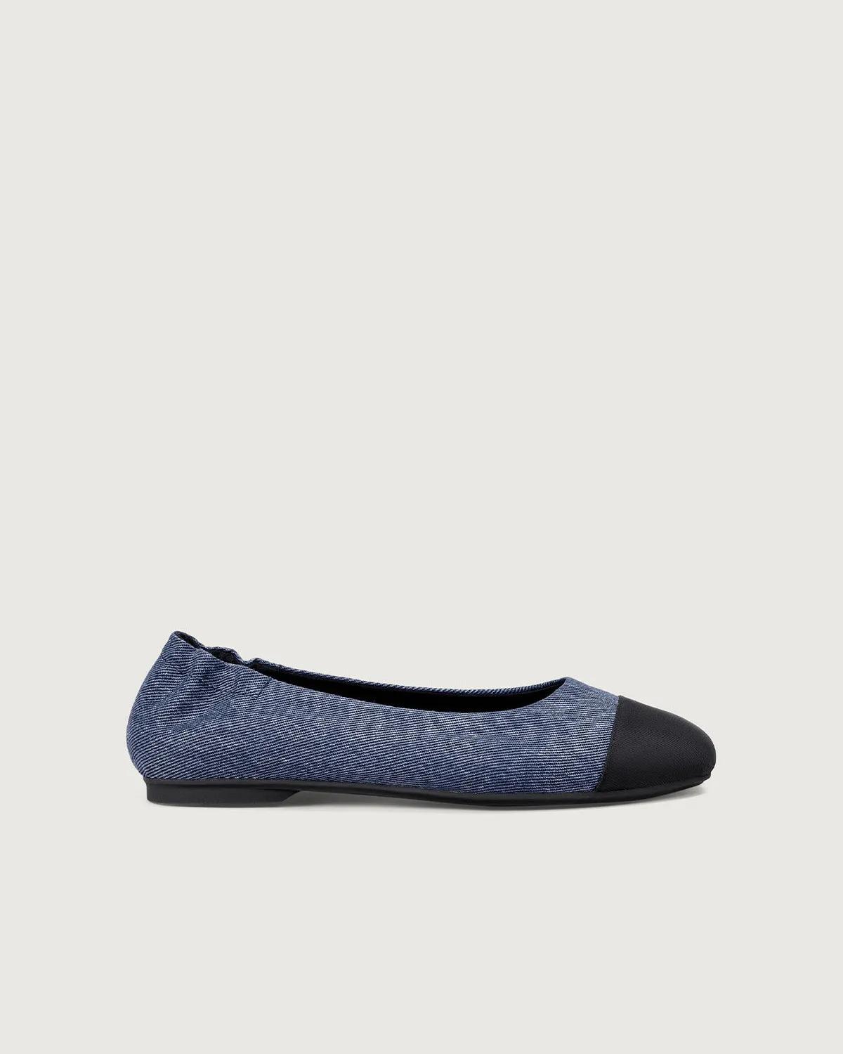 Enfiis Blue Twill Denim Square Toe Ballet Flats sold by rihoas product image thumbnail 4