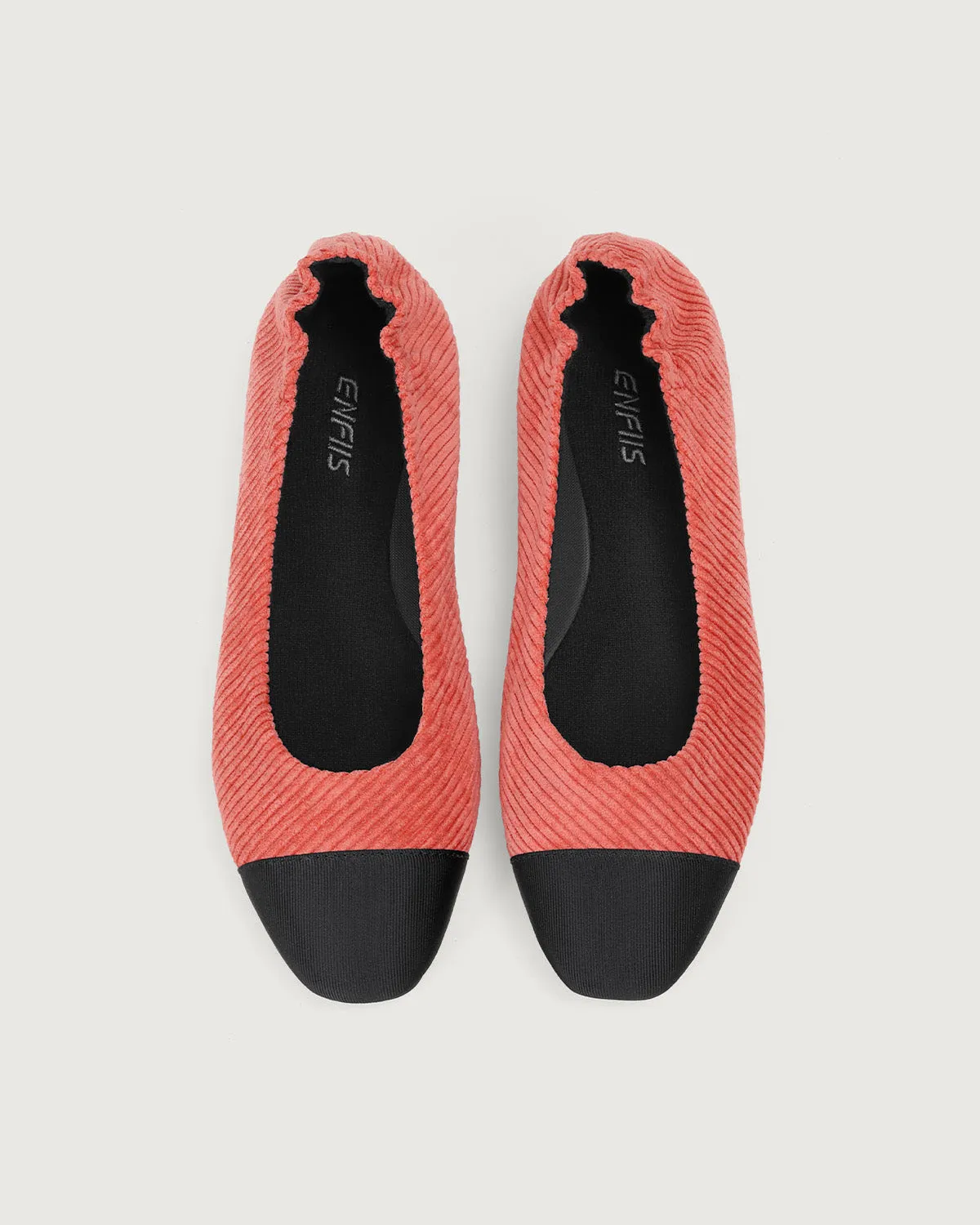 Enfiis Brick Red Twill Square Toe Ballet Flats sold by rihoas product image thumbnail 3