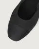 Enfiis Black Satin Square Toe Ballet Flats sold by rihoas