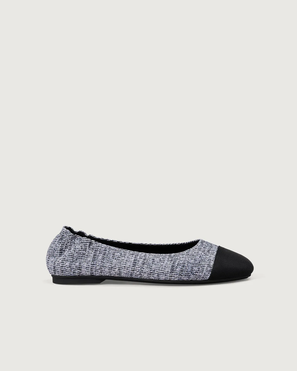Enfiis Black Twill Jacquard Ballet Flats sold by rihoas product image thumbnail 3