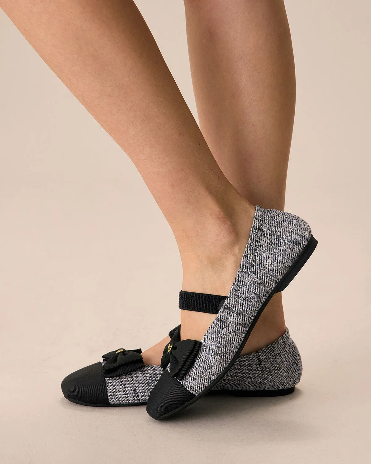 Enfiis Black Twill Jacquard Ballet Flats sold by rihoas product image thumbnail 2