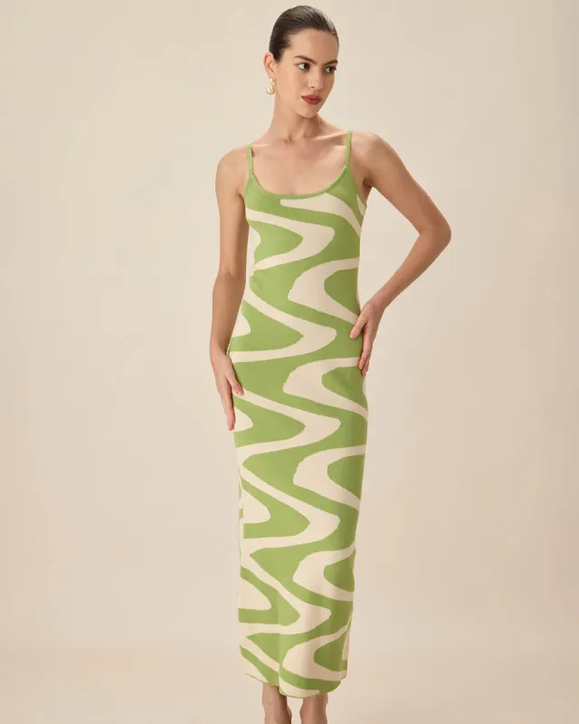 Green Striped Slip Sweater Dress sold by rihoas