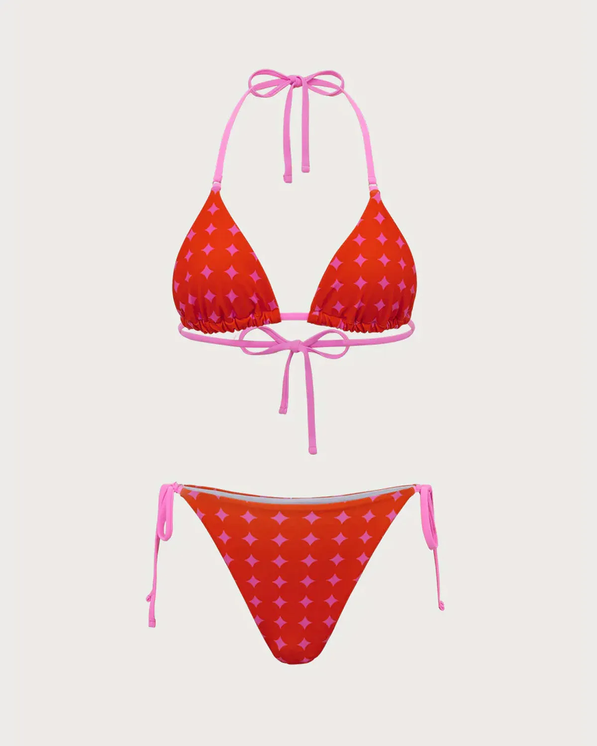 Red Contrasting Drawstring Bikini Set sold by rihoas