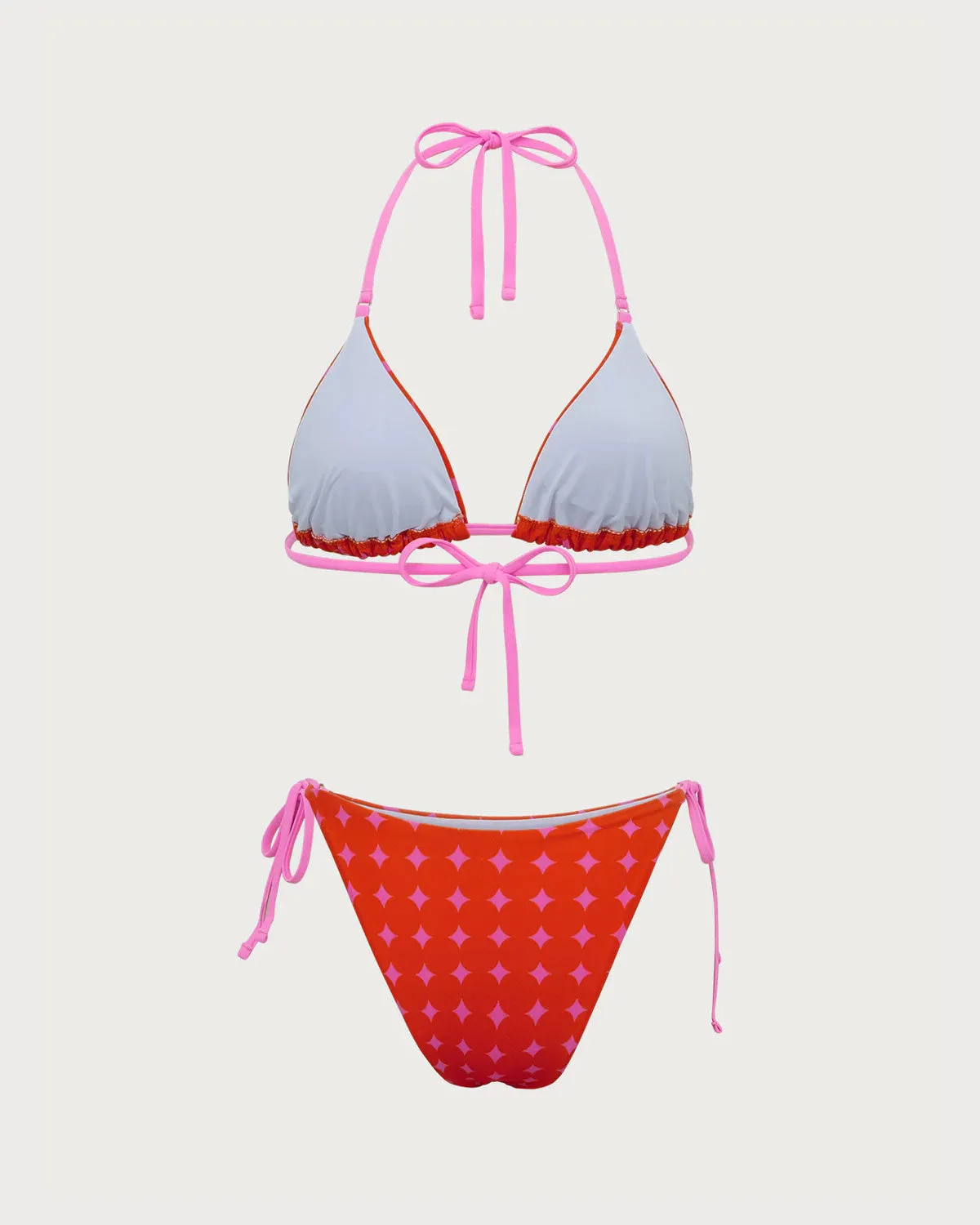 Red Contrasting Drawstring Bikini Set sold by rihoas product image thumbnail 2