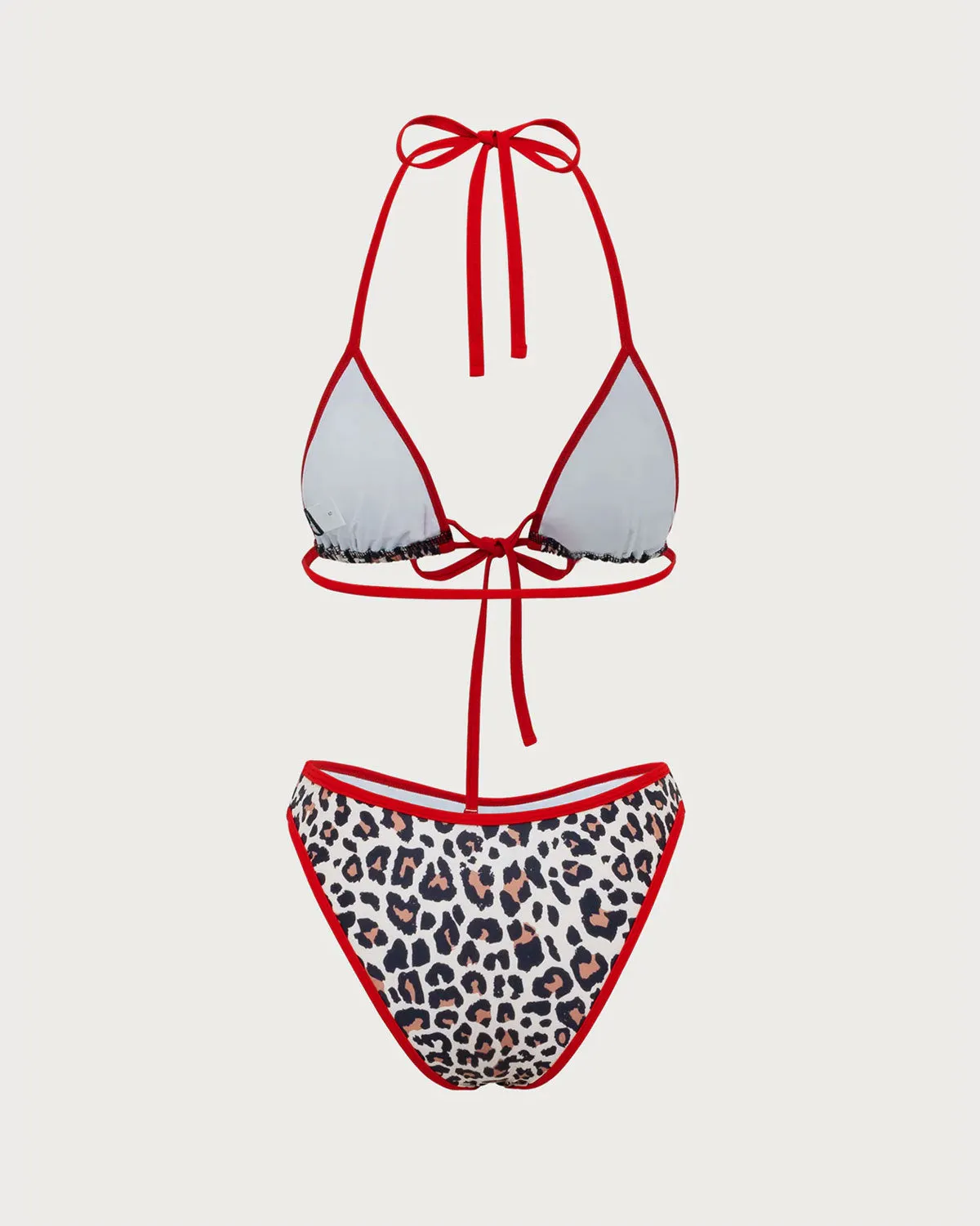 Brown Leopard Print Contrasting Bikini Set sold by rihoas product image thumbnail 2