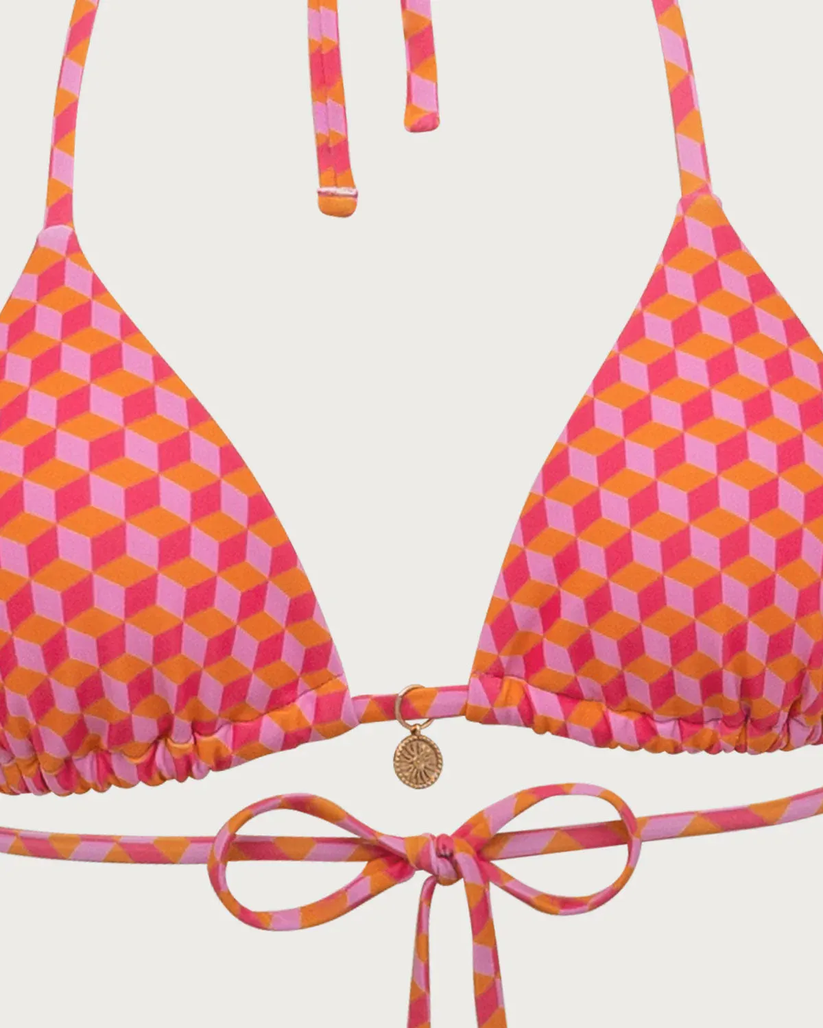 Pink Geometric Print Drawstring Bikini Set sold by rihoas product image thumbnail 3