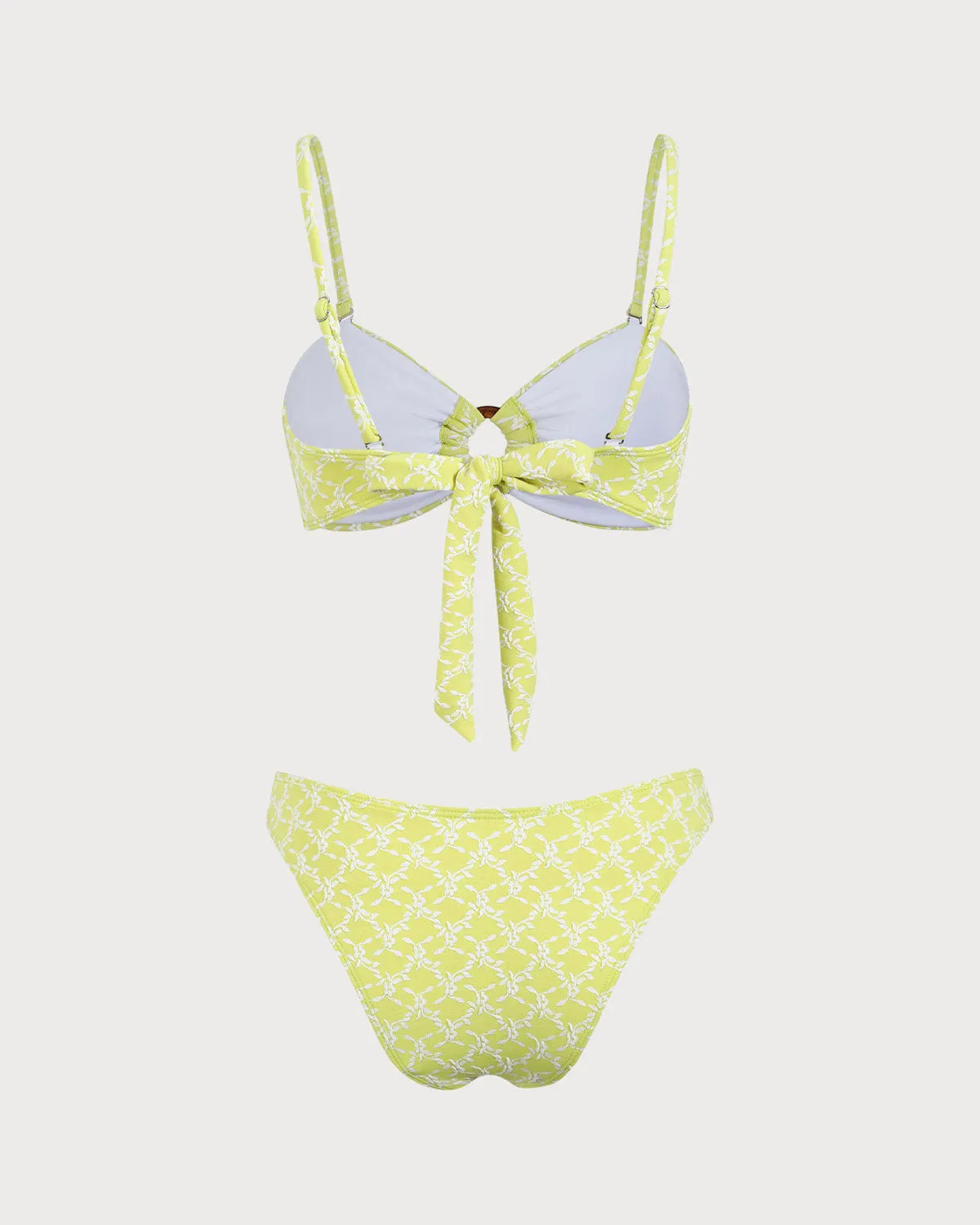 Yellow Jacquard O-Ring Bikini Set sold by rihoas product image thumbnail 2