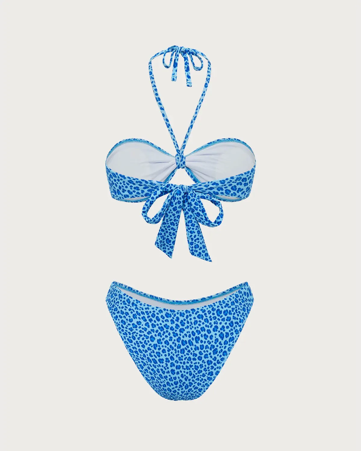 Blue Leopard Print Bandeau Bikini Set sold by rihoas product image thumbnail 2