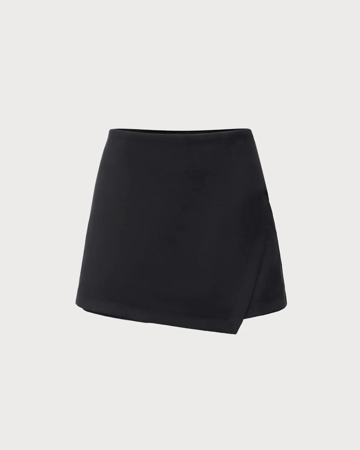 Black Wrap Zipper Skort sold by rihoas