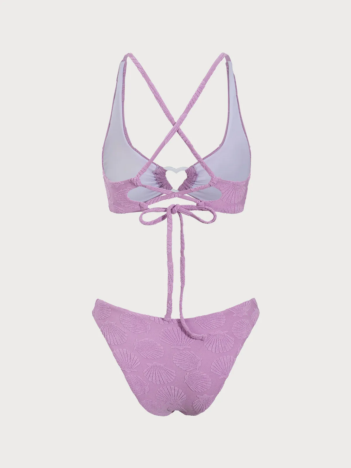 Purple Jacquard O-Ring Bikini Set sold by rihoas product image thumbnail 2