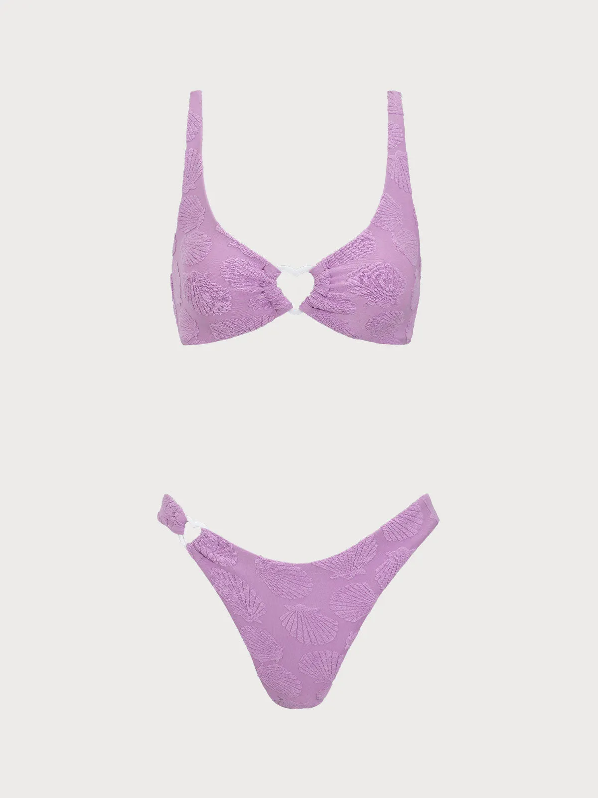Purple Jacquard O-Ring Bikini Set sold by rihoas