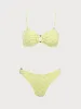 Yellow Jacquard O-Ring Bikini Set sold by rihoas