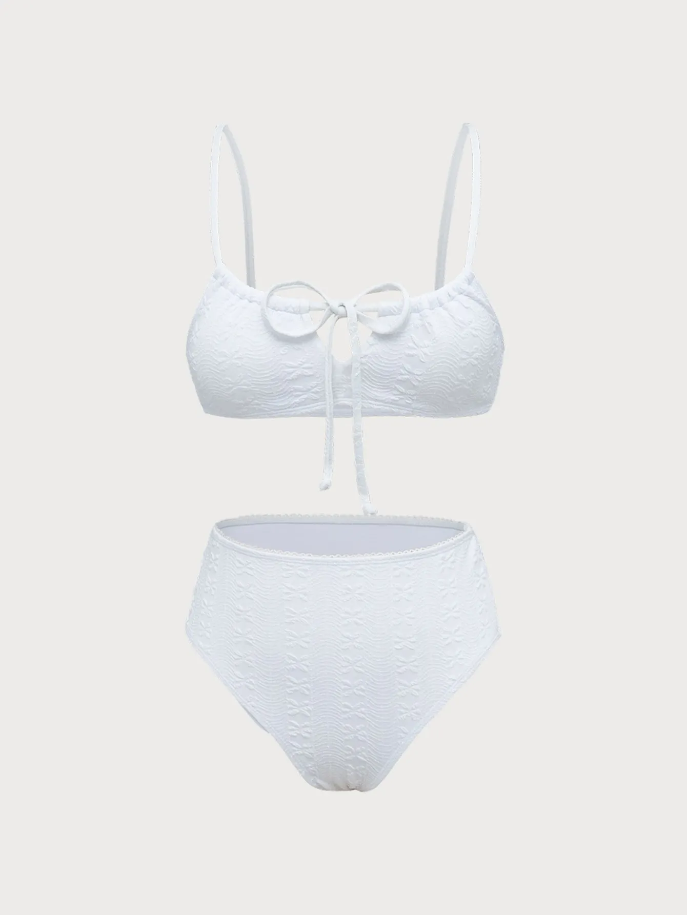 White Front Strap Bikini Set sold by rihoas