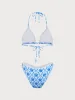 Blue Floral Halter Bikini Set sold by rihoas