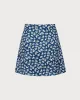 Navy Floral A-Line Mini Skirt sold by rihoas