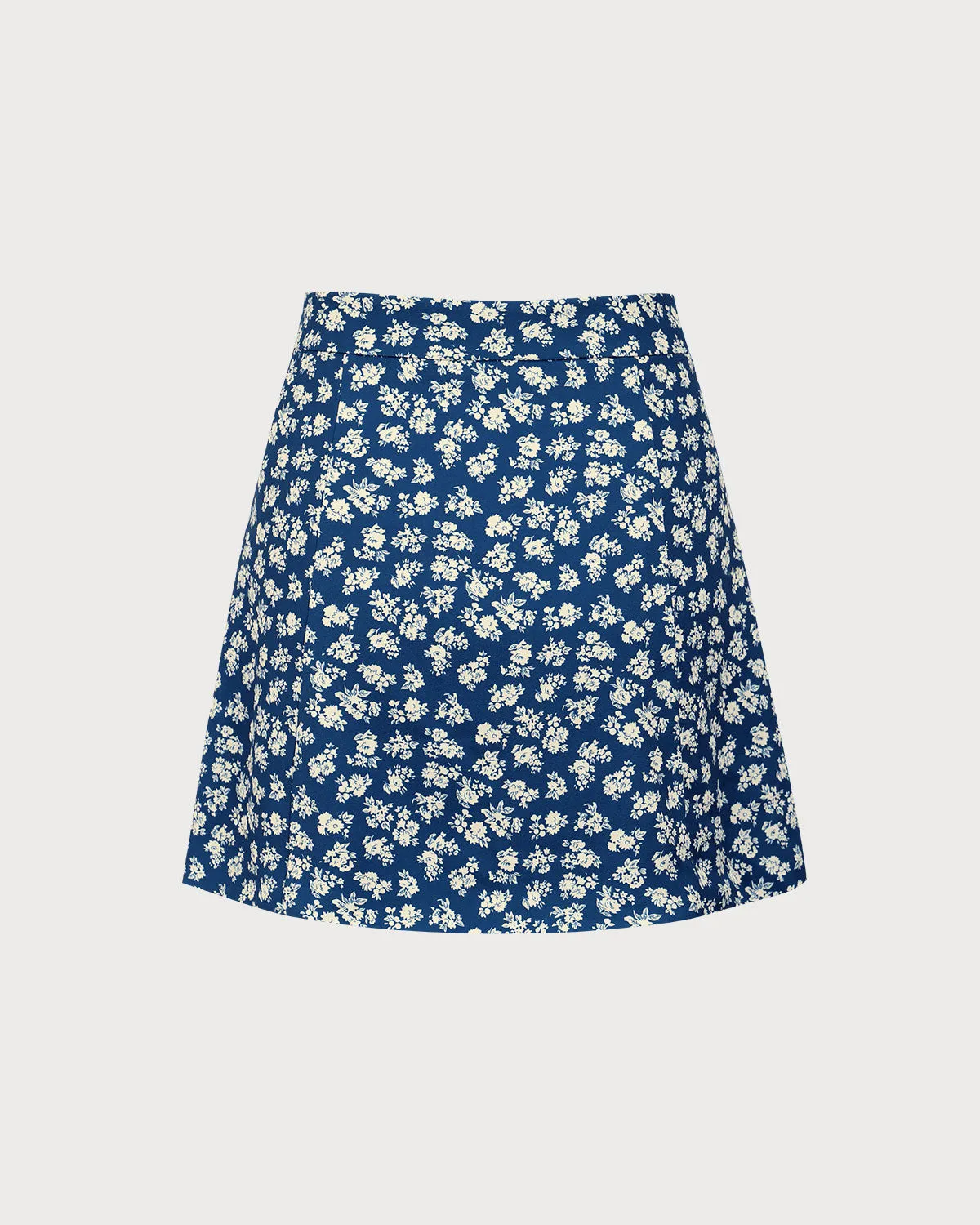 Navy Floral A-Line Mini Skirt sold by rihoas product image thumbnail 2