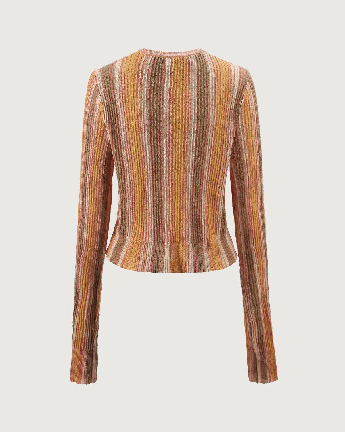 The Yellow V Neck Colorblock Trim Cardigan sold by rihoas product image thumbnail 7