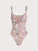 Floral Ruched Tie Front Bikini Sets sold by rihoas