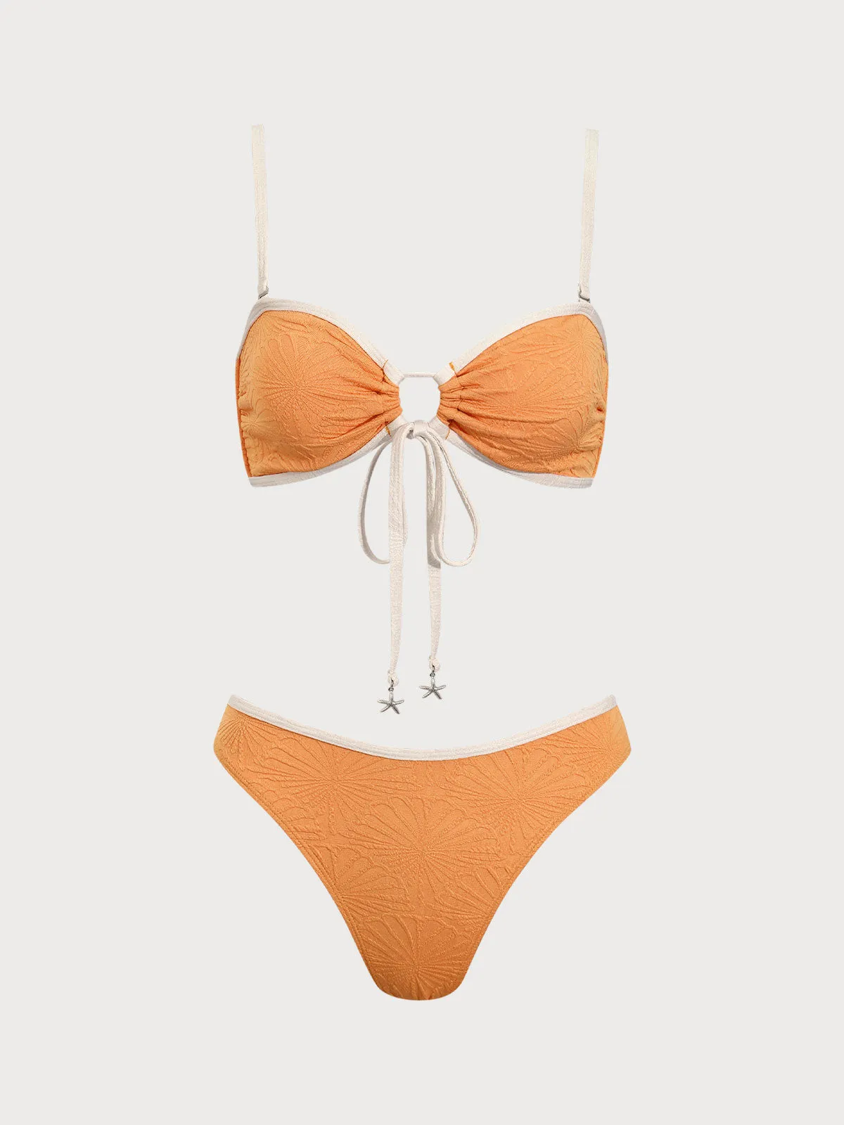 Orange Contrast Cutout Bikini Set sold by rihoas