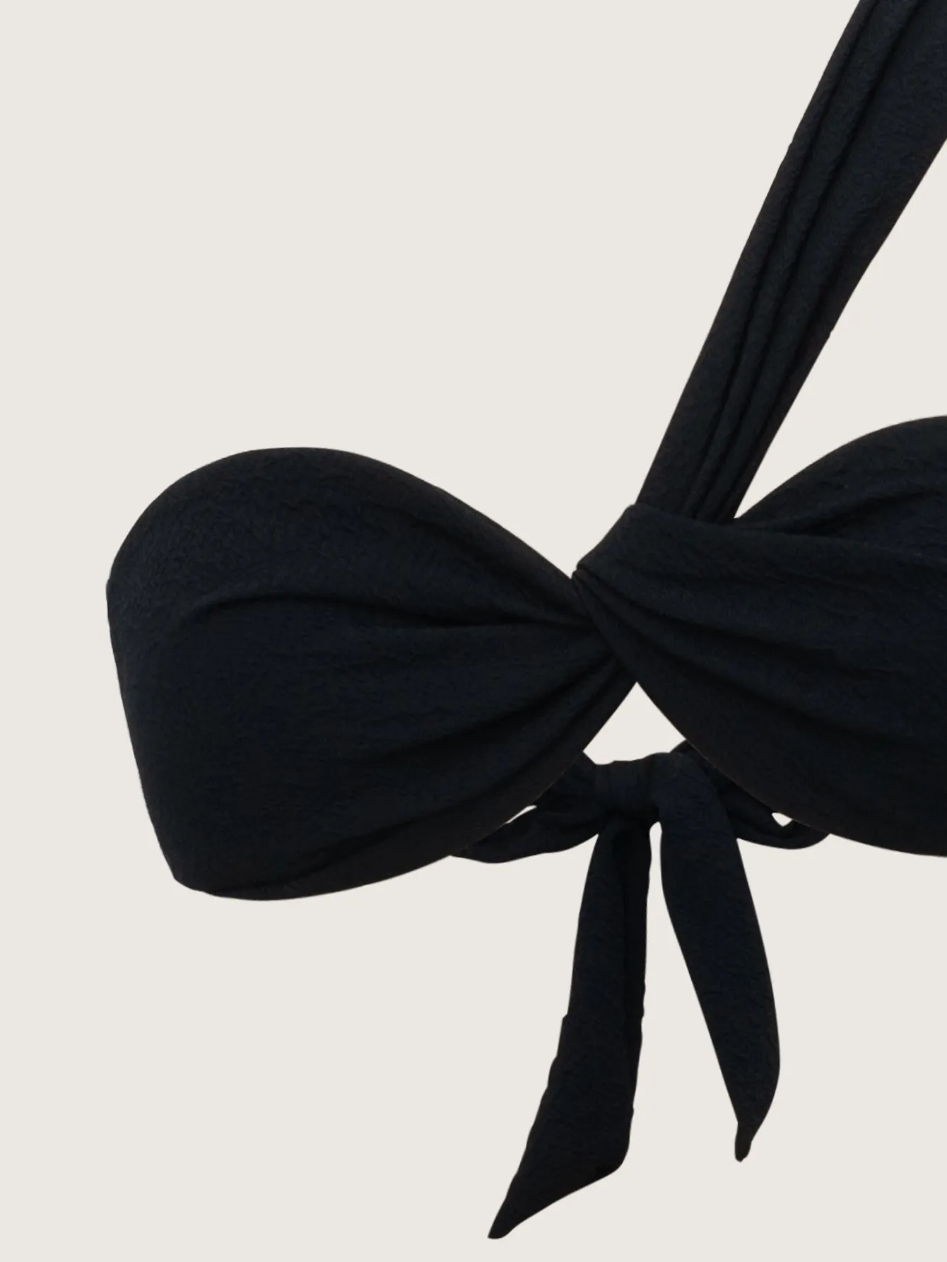 Black Ruched Tie Front Bikini Set sold by rihoas product image thumbnail 2