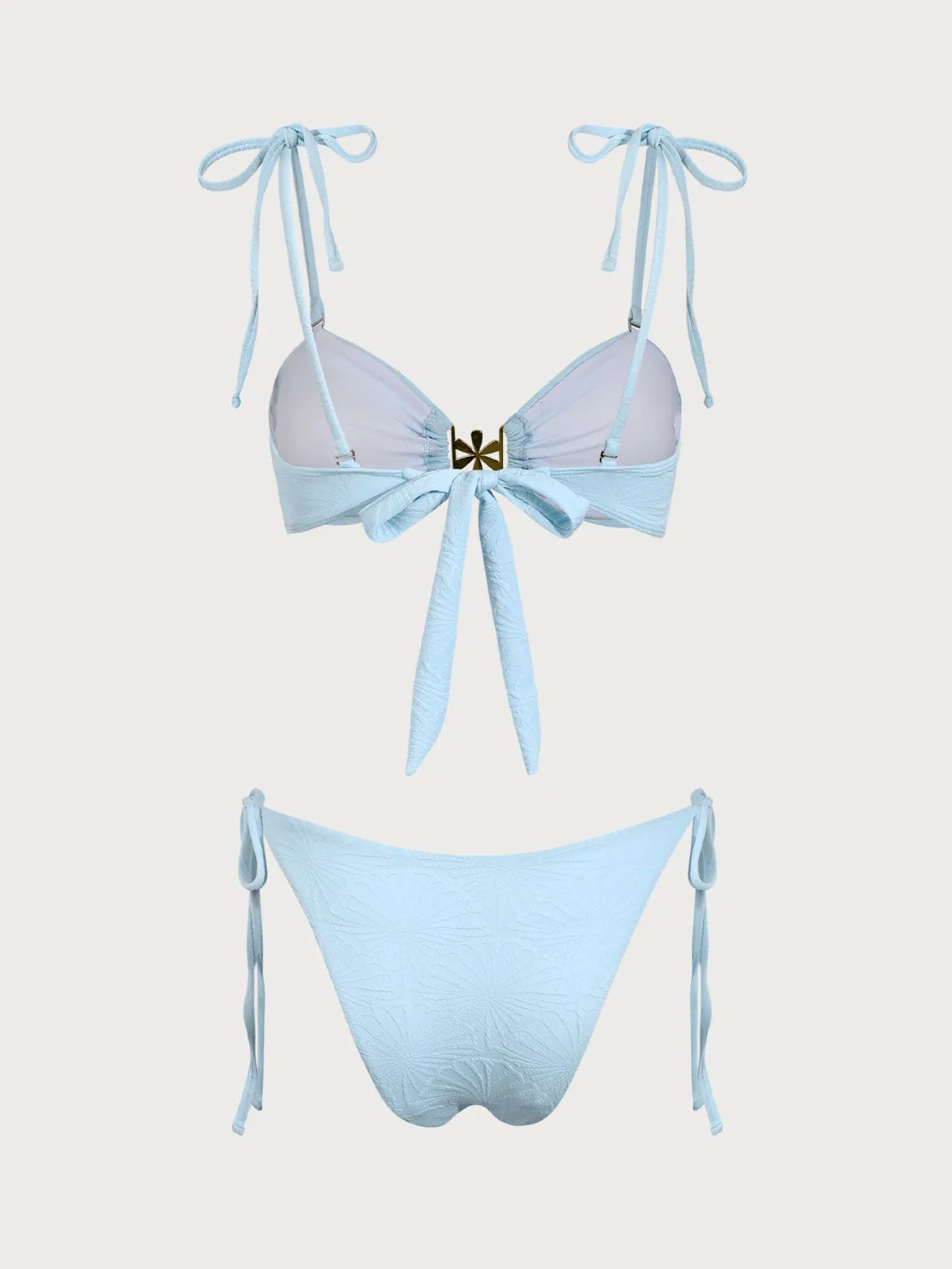Blue Textured Drawstring Bikini Set sold by rihoas product image thumbnail 2