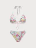 Pink Floral Halter Bikini Set sold by rihoas