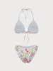 Pink Floral Halter Bikini Set sold by rihoas