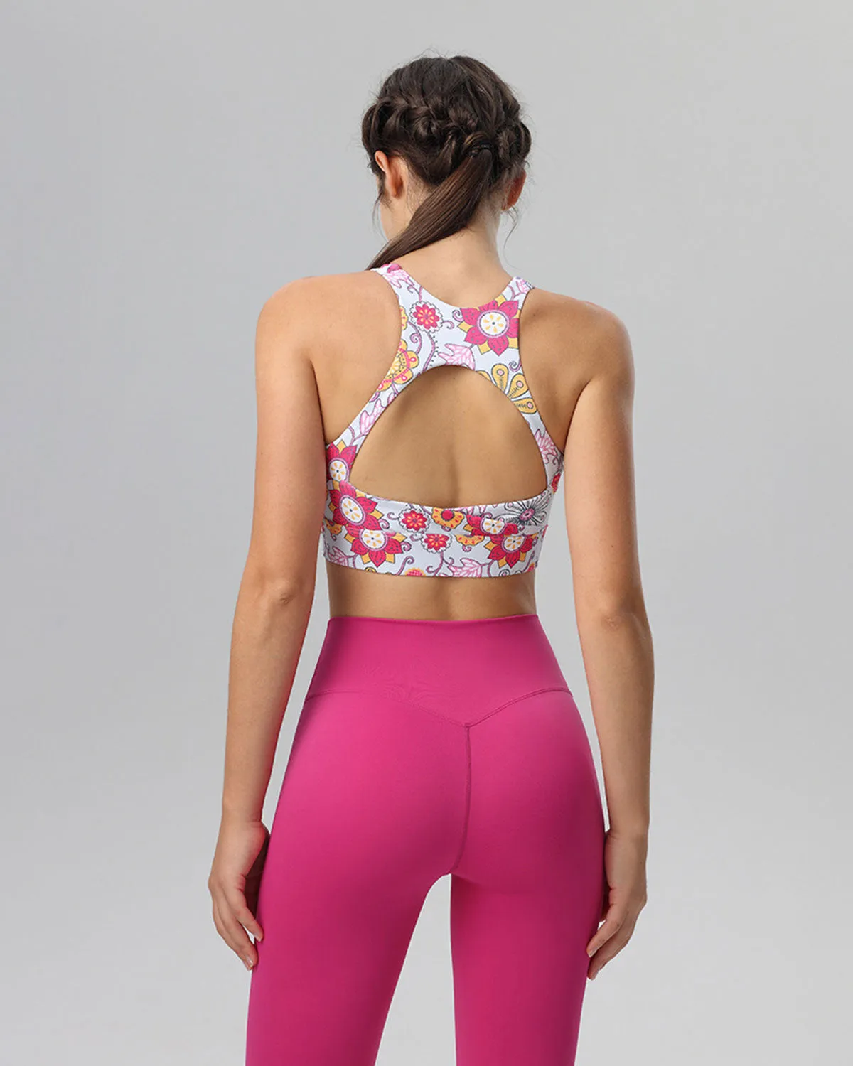 Pink Floral Cutout Tank Top - Medium Support sold by rihoas product image thumbnail 2
