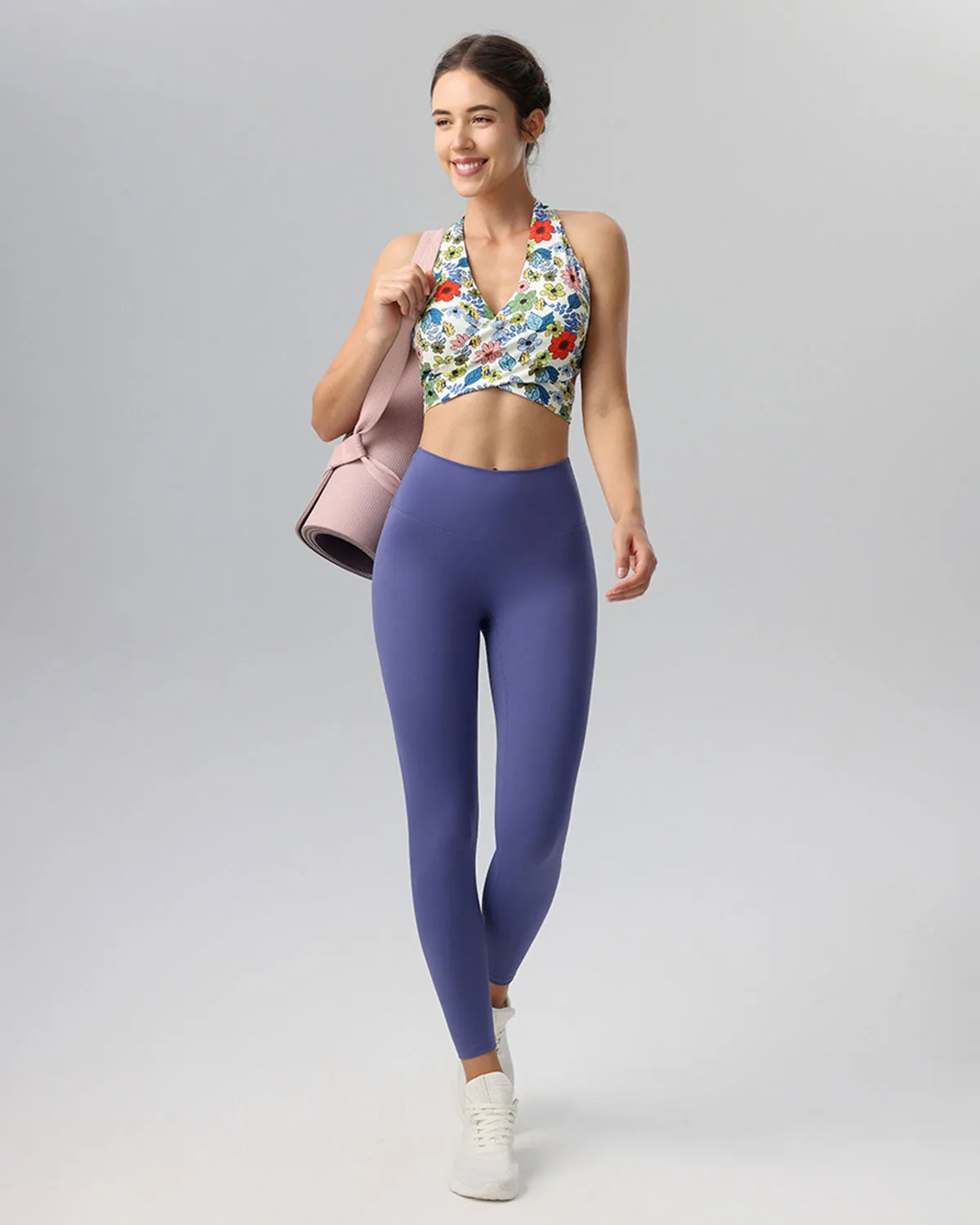 Blue Floral Backless Tank Top - Light Support sold by rihoas product image thumbnail 3