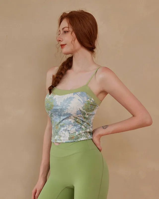 Green Contrast Floral Camis - Medium Support sold by rihoas