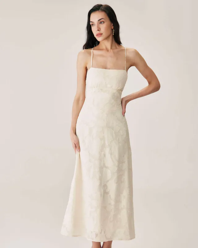 Apricot Jacquard Corset Slip Maxi Dress made by rihoas