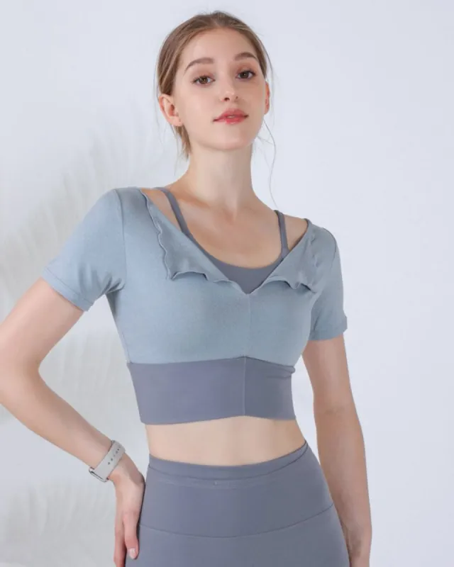Grey Short Sleeve Top - Light Support made by rihoas