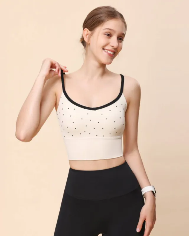 Beige V Neck Yoga Camis - Light Support sold by rihoas