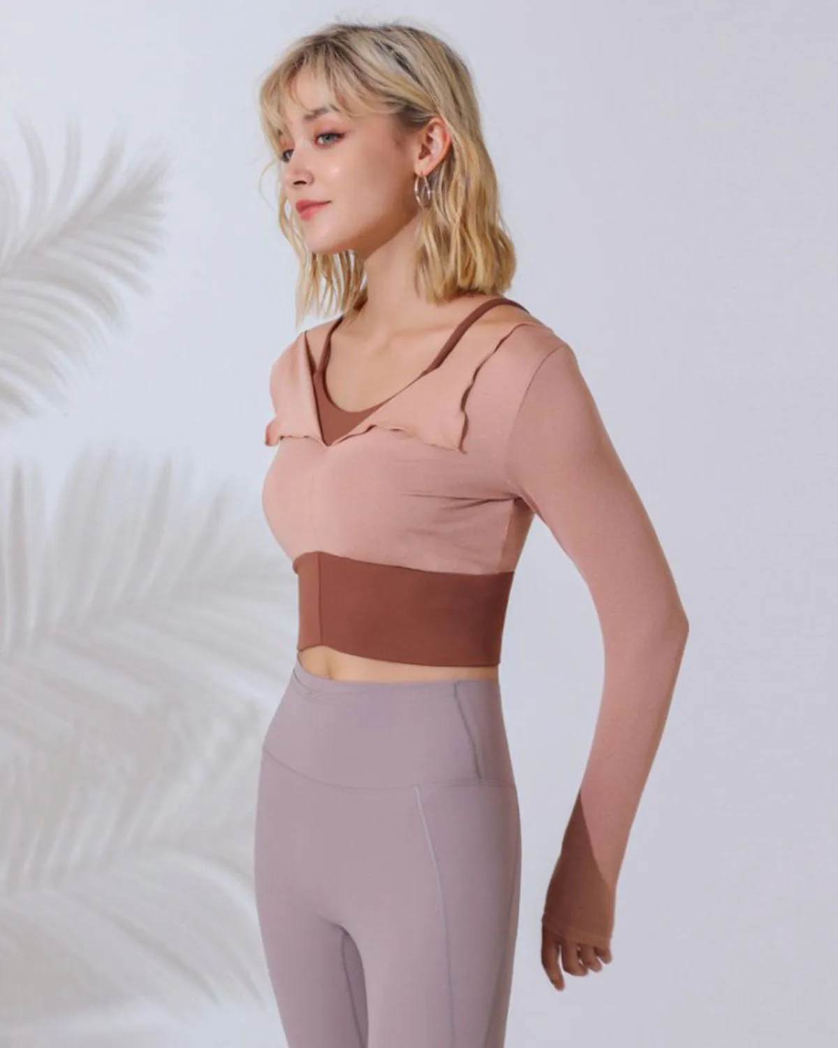 Pink Round Neck Long Sleeve Top - Light Support sold by rihoas product image thumbnail 2